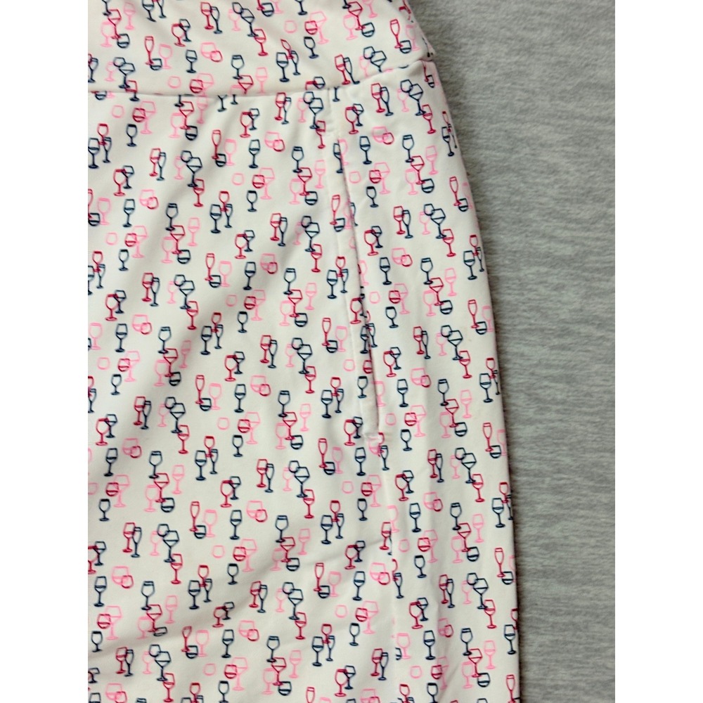 SanSoleil UV 50 Golf Skort Womens XS White Wine Glass Print Athletic Navy Pink - Picture 7 of 13